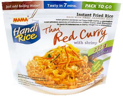 bezglutenowe danie red curry z ryżem jaśminowym i krewetkami 80g/10 mama